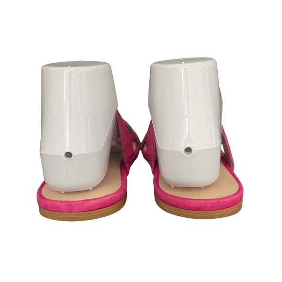 Stuart Weitzman Santorini H. Pink Suede Scalloped Strap Sandal, Size 7 WORN ONCE - Picture 3 of 10